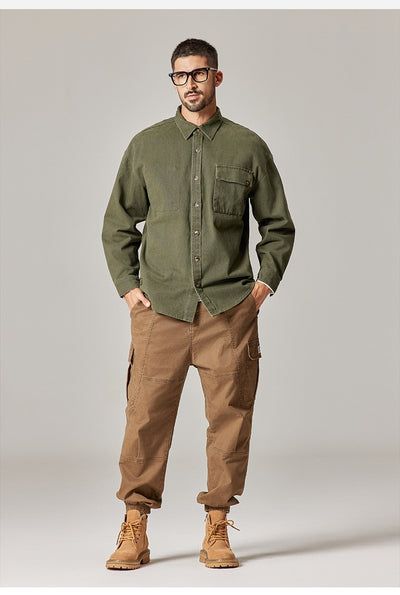 Chamarra Overol Retro Americana para Hombre en Algodón Pesado - Image 17