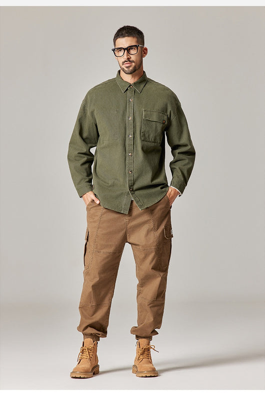 Chamarra Overol Retro Americana para Hombre en Algodón Pesado - Image 17