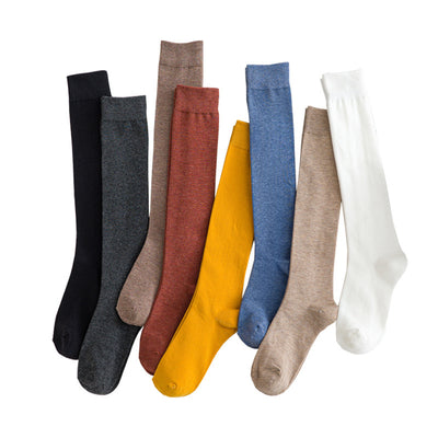 Calcetines Largos de Algodón para Mujer - Colores Sólidos - Image 11