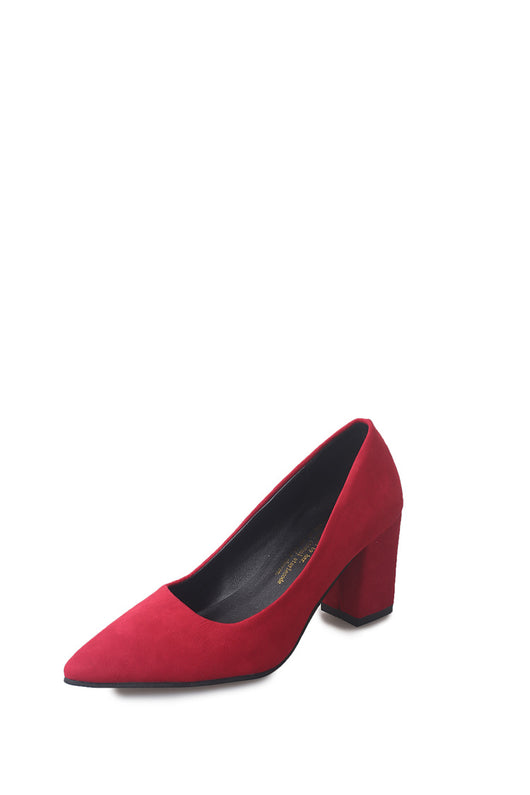 Zapatos de Tacón Alto Gris Coreano - Punta Fina y Suela Gruesa Versátil - Image 9