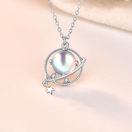 Collar de Plata Esterlina 925 Planeta de Sueños para Mujer