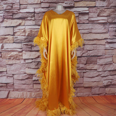 Vestido Africano Suelto de Lujo con Manga Murciélago y Abertura Alta - Image 5