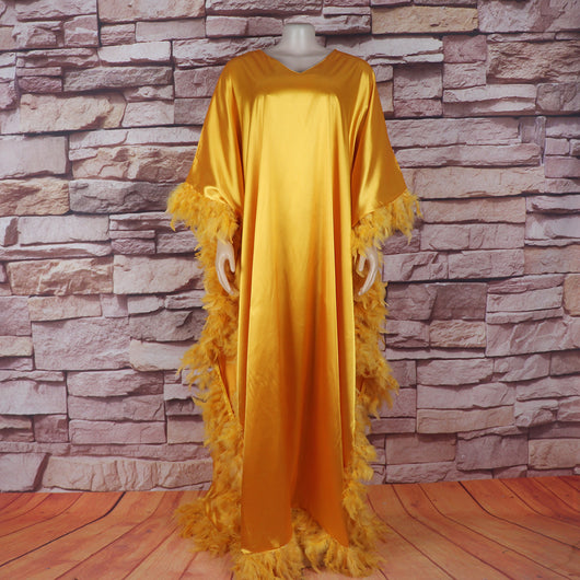 Vestido Africano Suelto de Lujo con Manga Murciélago y Abertura Alta - Image 5