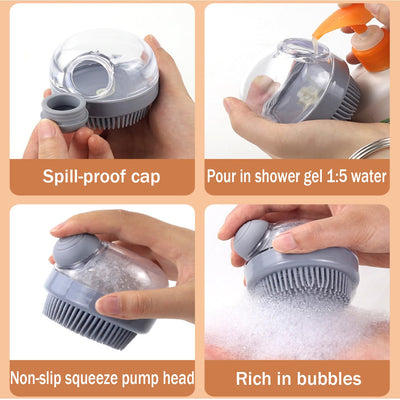 Cepillo para Perros de Silicona Suave con Dispensador de Jabón - Rosa - Image 12