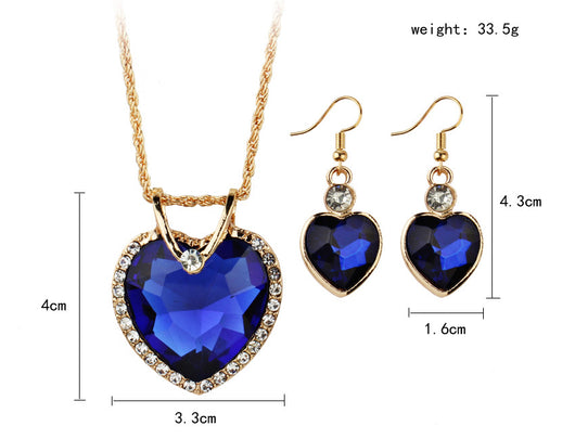Aretes y Collar de Circonita en Forma de Corazón - Image 4