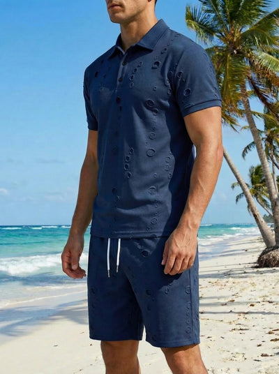 Polo Deportivo Hombre Efecto Desgastado con Botones - Estilo Verano - Image 16