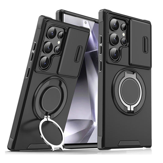 Funda Protectora con Soporte Giratorio y Ventana para Teléfono
