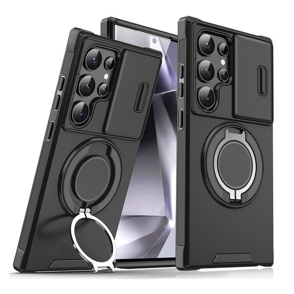 Funda Protectora con Soporte Giratorio y Ventana para Teléfono