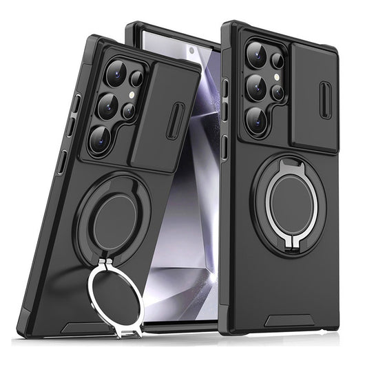 Funda Protectora con Soporte Giratorio y Ventana para Teléfono