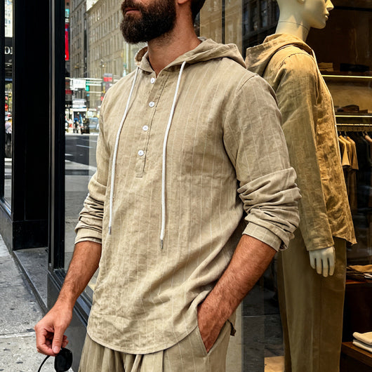 Camisa Hoodie Suelta Casual de Manga Larga para Hombre - Image 15