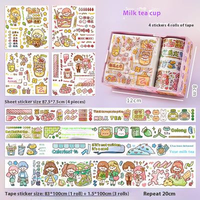 Set de Stickers Adhesivos Infantiles con Diseños Animados y Cinta Decorativa - Image 7