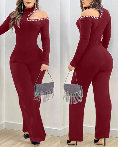 Jumpsuit Elegante con Detalles Calados y Cristales - Image 9