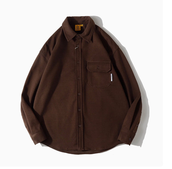 Chaqueta Camisa Infantil de Manga Larga en Colores Sólidos
