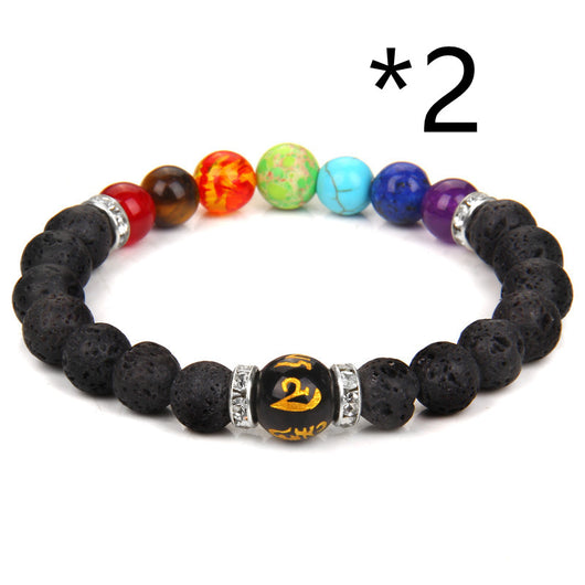Pulsera de Chakras con Piedra Volcánica Natural para Yoga y Energía - Image 8