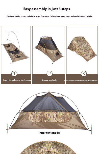 Tienda de Campaña Individual Camuflada - Protección Impermeable y Solar - Image 24