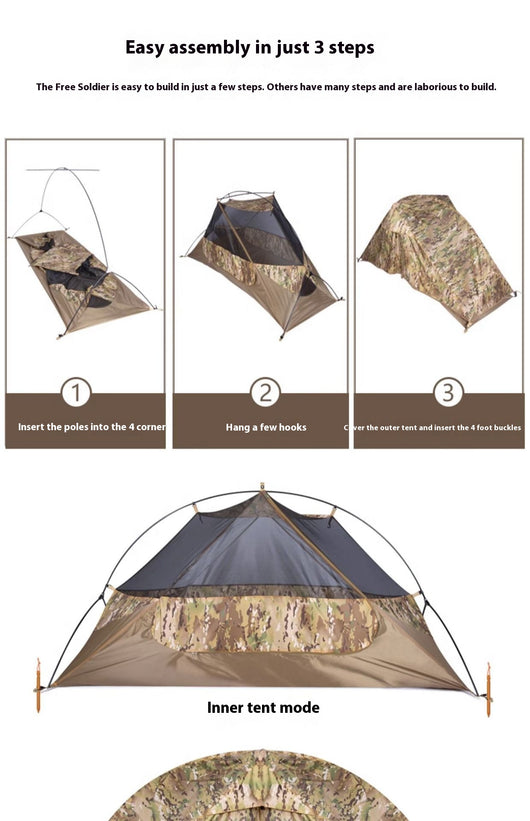 Tienda de Campaña Individual Camuflada - Protección Impermeable y Solar - Image 24