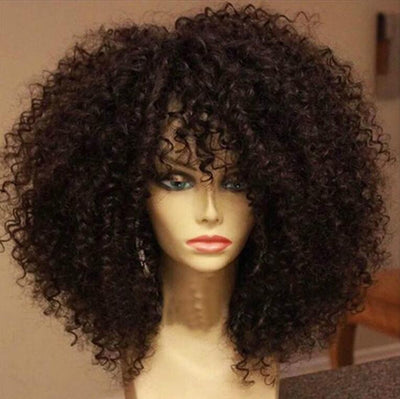 Peluca Afro Voluminosa Negro Intenso - Explosión de Volumen