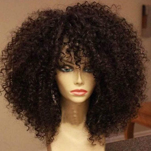 Peluca Afro Voluminosa Negro Intenso - Explosión de Volumen