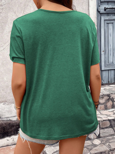 Blusa Suelta con Encaje y Escote en V - Tejido Versátil Casual - Image 12