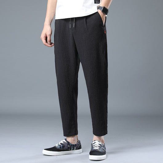 Pantalones Casuales Sueltos de Algodón y Lino Trend Ice Silk