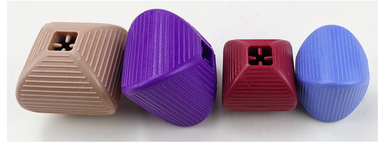 Purple TPR pet chew toy with ridged texture, designed for interactive play and teeth grinding for dogs. - Image 6