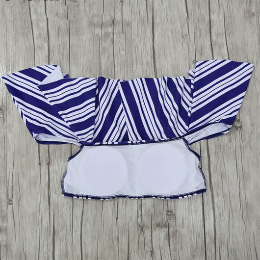 Bikini Hombro Descubierto con Volantes y Abertura Lateral - Image 9
