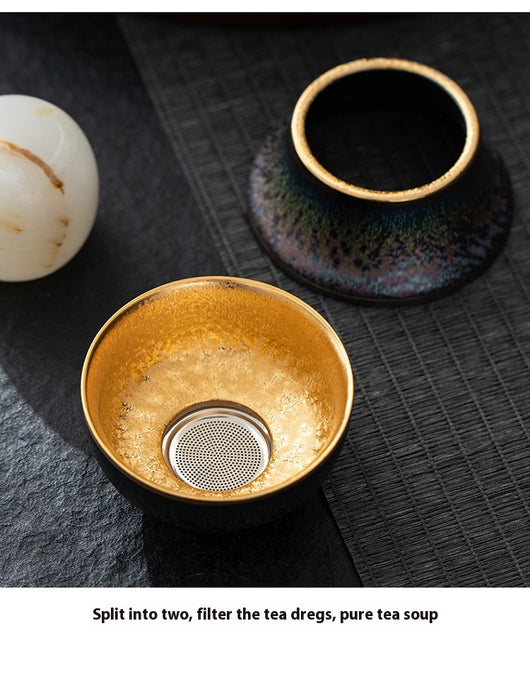 Juego de Té Jianzan con Dorado Colorido - Image 11