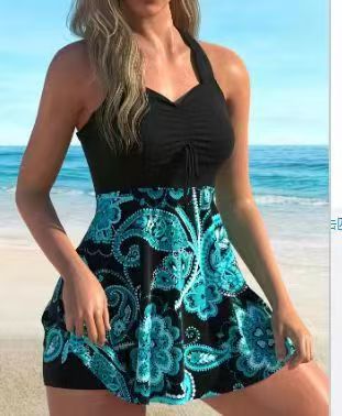 Bikini Halter Estampado con Cordones y Encaje para Playa y Termas - Image 13