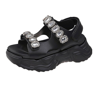 Sandalias Plataforma Romana de Hada con Brillantes para Playa - Image 3