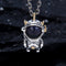 Collar Plata 925 Astronauta Cielo Estrellado Cósmico Vintage