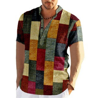 Camisa de Lino Cuadros Hombre - Manga Plaid Elegante - Image 17