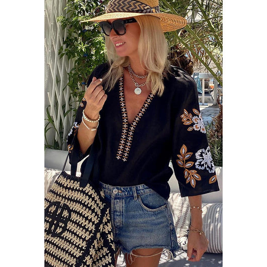 Blusa Suelta Bordada Multiuso para Mujer - Image 3