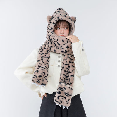 Conjunto 3 en 1: Gorro, Bufanda y Guantes con Estampado de Patitas