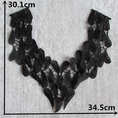 Cuello Bordado Venecia con Lentejuelas y Encaje Floral Aplicado - Image 13