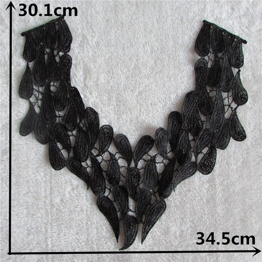 Cuello Bordado Venecia con Lentejuelas y Encaje Floral Aplicado - Image 13