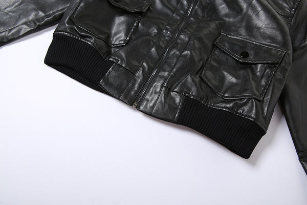 Chaqueta Street Style con Cuello Alzado y Mangas Largas