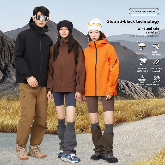 Chaqueta de Montaña Hard Shell Impermeable Transpirable para Alpinismo