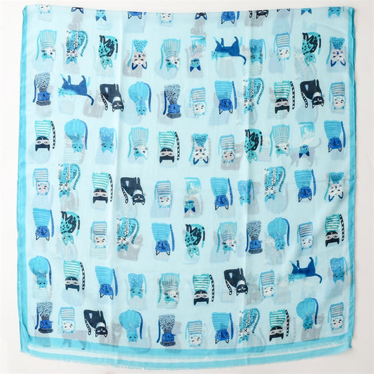 Pañuelo de Seda Estampado Paraíso Gatitos Adorables - Image 53
