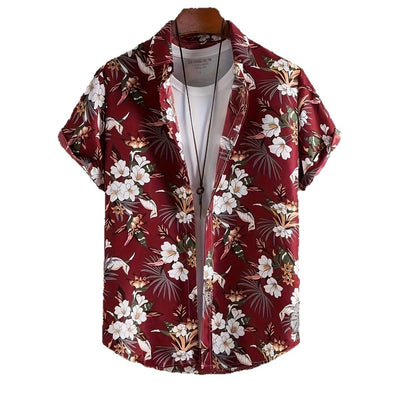 Camisa Manga Corta Hombre Estampado Floral 3D - Image 4