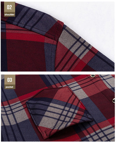 Camisa Cálida Acolchada de Terciopelo para Hombre Talla Grande - Image 30