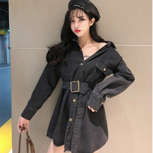 Camisa Chaqueta Denim Oversized de Manga Larga - Image 2