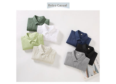 Camisa de Lino Suelta con Protección Solar de Manga Larga - Image 20