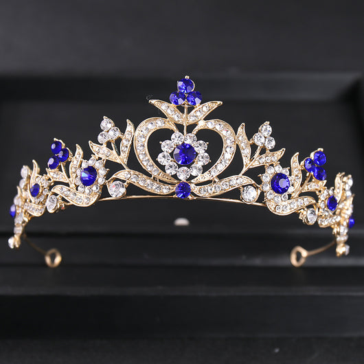 Corona de Novia Estilo Barroco con Perlas y Pedrería de Aleación - Image 6