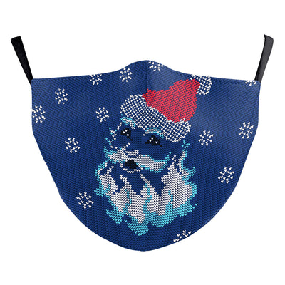 Green Christmas dustproof face mask with a festive pattern of red and gold ornaments, candy canes, gingerbread, and "Merry Christmas!" text. - Image 13