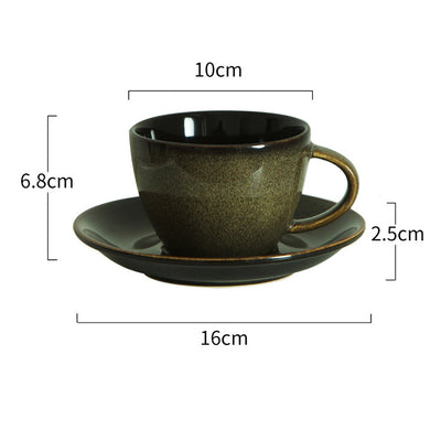 Juego de Taza y Platillo de Cerámica Retro con Personalidad Creativa - Image 9