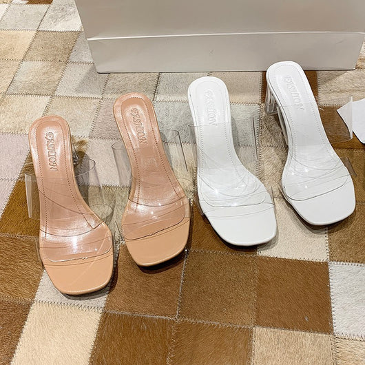 Sandalias Transparentes de Tacón Grueso - Image 15