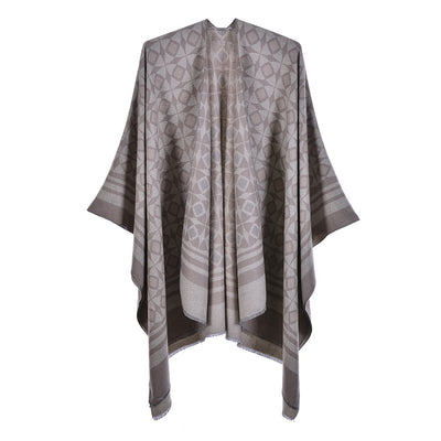 Chal Dividido Jacquard Grueso y Cálido - Estilo Europeo y Americano - Image 24