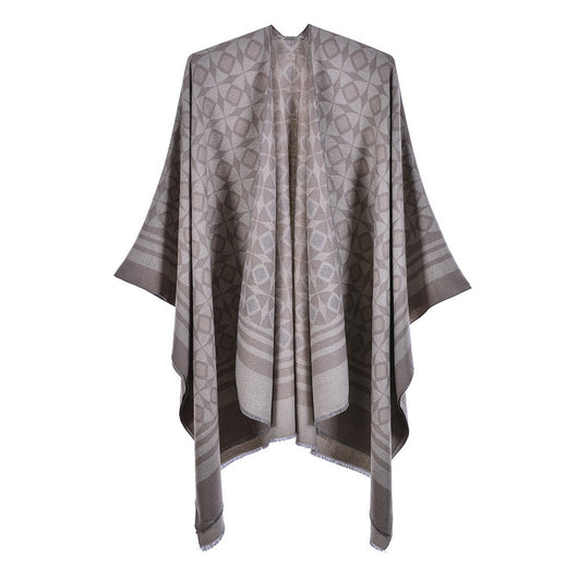 Chal Dividido Jacquard Grueso y Cálido - Estilo Europeo y Americano - Image 24