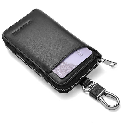Cartera de Cuero Genuino con Múltiples Compartimentos y Cierre de Cremallera - Image 3
