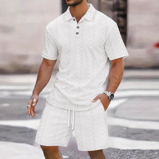 Conjunto Deportivo Masculino con Cuello de Solapa y Shorts - Image 24